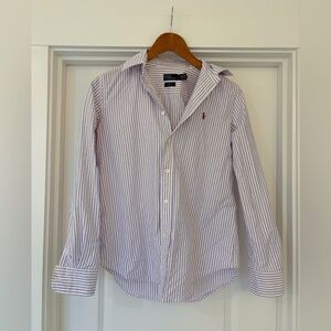 Ralph Lauren Purple Striped Button Down Shirt